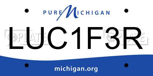 LUC1F3R Michigan License Plate