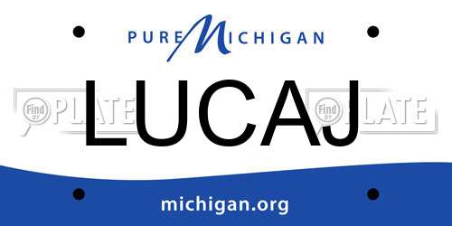 LUCAJ Michigan License Plate