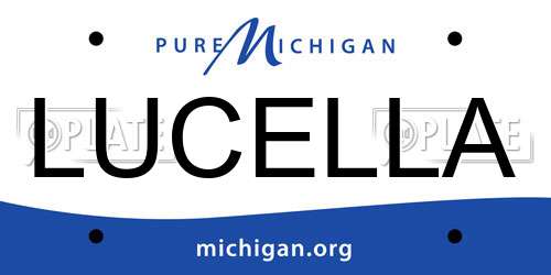 LUCELLA Michigan License Plate