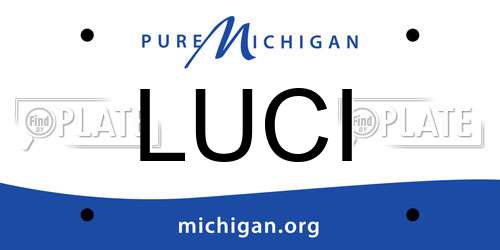 LUCI Michigan License Plate