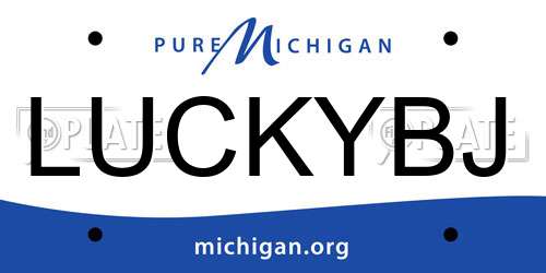 LUCKYBJ Michigan License Plate