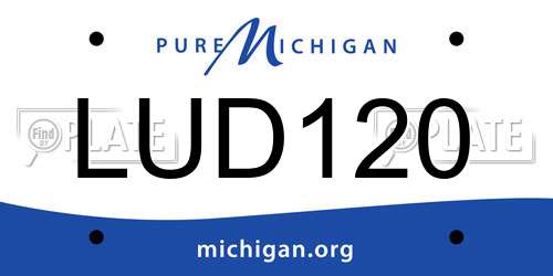 LUD120 Michigan License Plate
