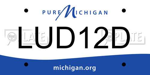 LUD12D Michigan License Plate