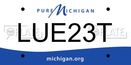 LUE23T Michigan License Plate