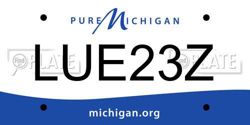 LUE23Z Michigan License Plate