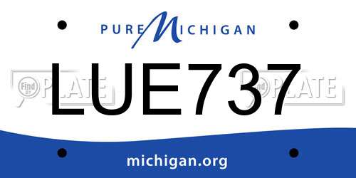 LUE737 Michigan License Plate