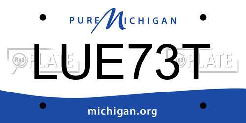 LUE73T Michigan License Plate