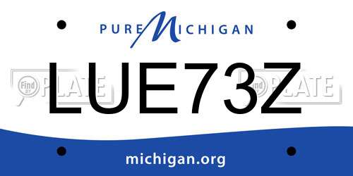 LUE73Z Michigan License Plate