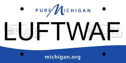 LUFTWAF Michigan License Plate