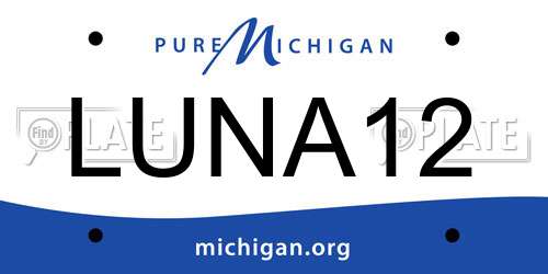 LUNA12 Michigan License Plate