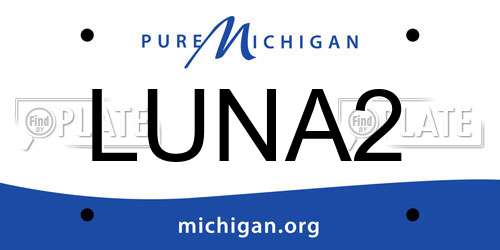 LUNA2 Michigan License Plate