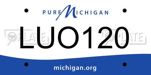 LUO120 Michigan License Plate