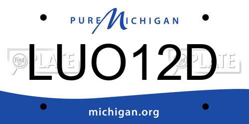 LUO12D Michigan License Plate