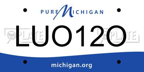 LUO12O Michigan License Plate