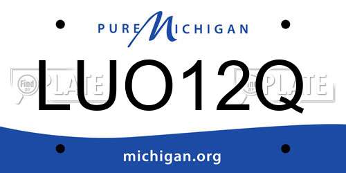 LUO12Q Michigan License Plate