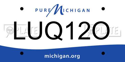 LUQ12O Michigan License Plate