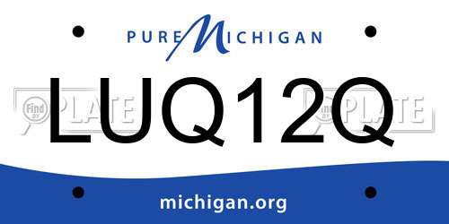LUQ12Q Michigan License Plate