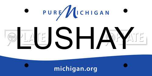 LUSHAY Michigan License Plate