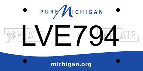 LVE794 Michigan License Plate