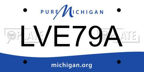 LVE79A Michigan License Plate
