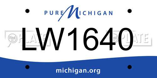 LW1640 Michigan License Plate