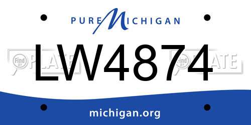 LW4874 Michigan License Plate