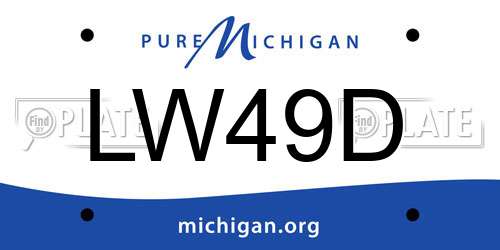 LW49D Michigan License Plate