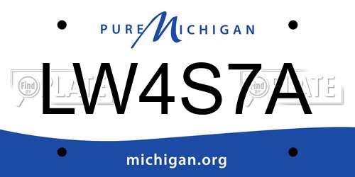 LW4S7A Michigan License Plate