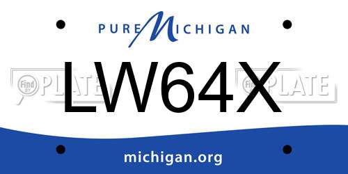 LW64X Michigan License Plate