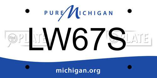 LW67S Michigan License Plate