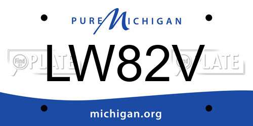 LW82V Michigan License Plate