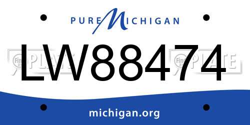 LW88474 Michigan License Plate