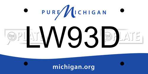 LW93D Michigan License Plate