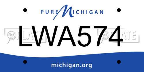 LWA574 Michigan License Plate