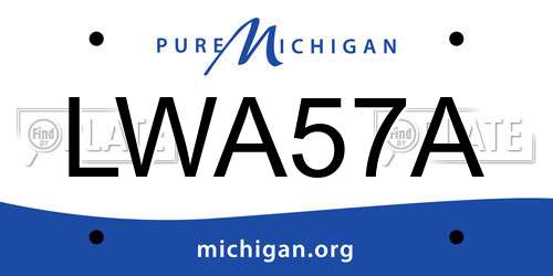 LWA57A Michigan License Plate
