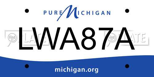 LWA87A Michigan License Plate
