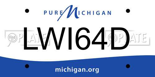 LWI64D Michigan License Plate