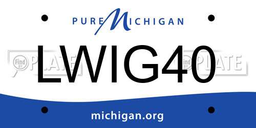 LWIG40 Michigan License Plate