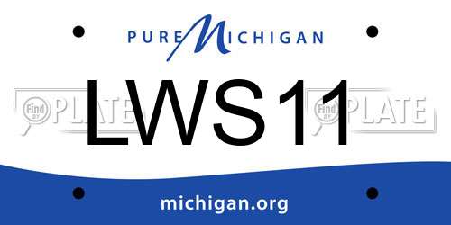 LWS11 Michigan License Plate