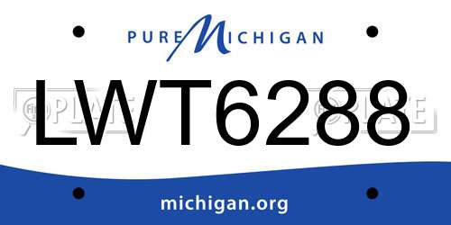 LWT6288 Michigan License Plate