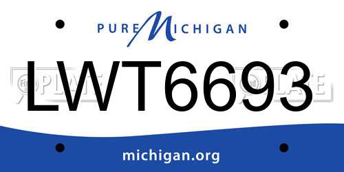 LWT6693 Michigan License Plate