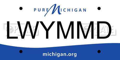 LWYMMD Michigan License Plate