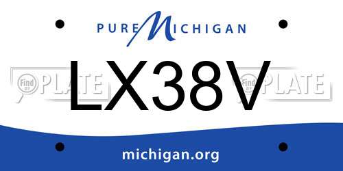 LX38V Michigan License Plate
