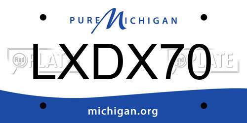 LXDX70 Michigan License Plate