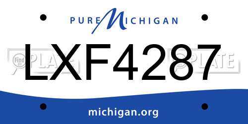 LXF4287 Michigan License Plate
