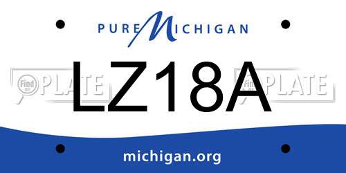 LZ18A Michigan License Plate