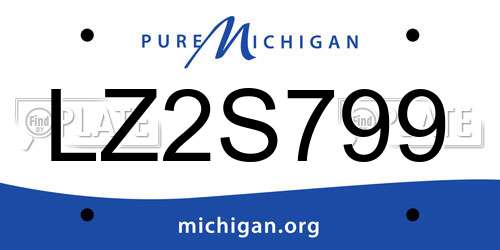 LZ2S799 Michigan License Plate