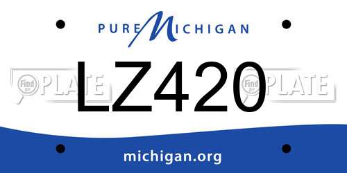 LZ420 Michigan License Plate