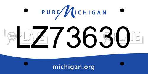 LZ73630 Michigan License Plate