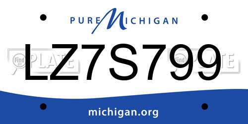 LZ7S799 Michigan License Plate